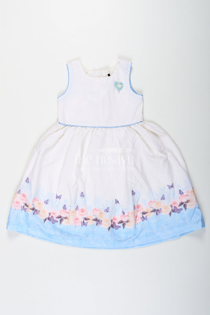 Girls Skirt Frock in Cotton with Floral and Butterfly Print for a Breezy Summer Look