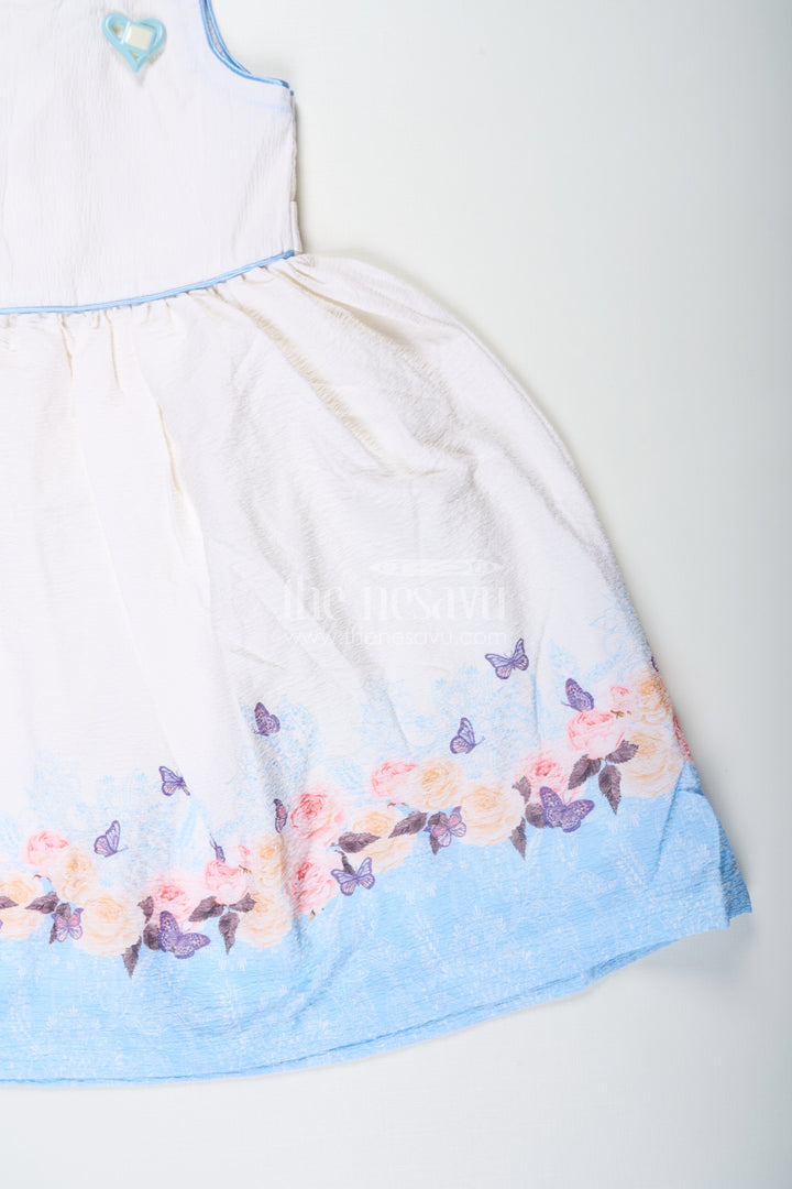 Girls Skirt Frock in Cotton with Floral and Butterfly Print for a Breezy Summer Look
