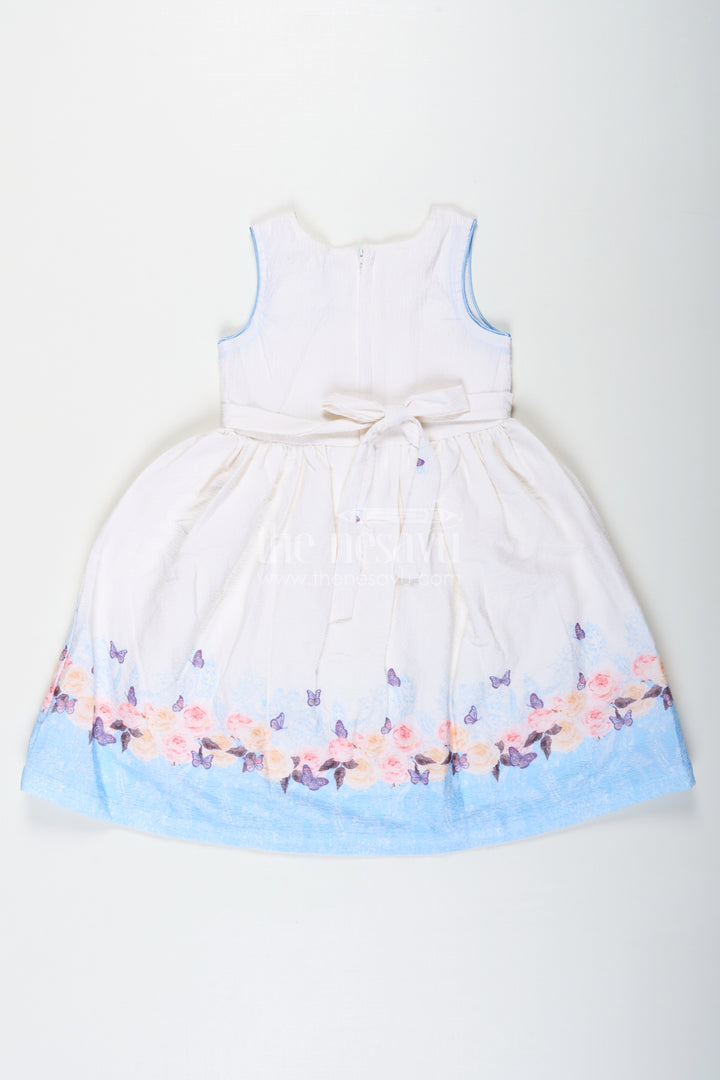 Girls Skirt Frock in Cotton with Floral and Butterfly Print for a Breezy Summer Look