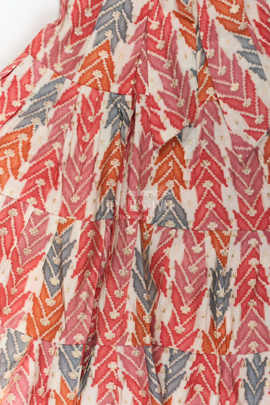 Checks Frock for Girls in Modal Silk with Multicolor Digital Print and Tiered Fit