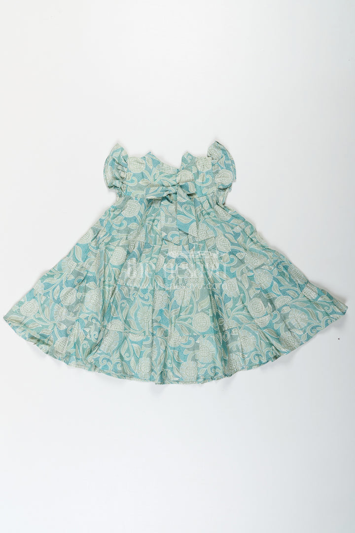 Casual Frock for Baby Girls in Modal Silk with Kantha Style Stitch Style Digital Print and Flowy Design