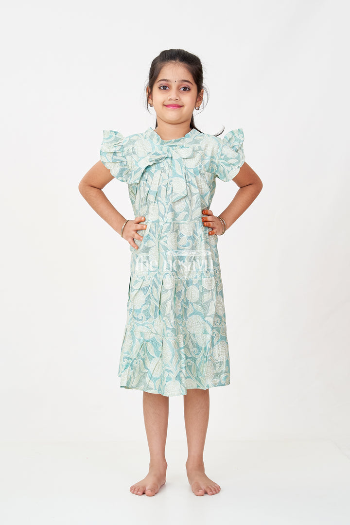 Casual Frock for Baby Girls in Modal Silk with Kantha Style Stitch Style Digital Print and Flowy Design