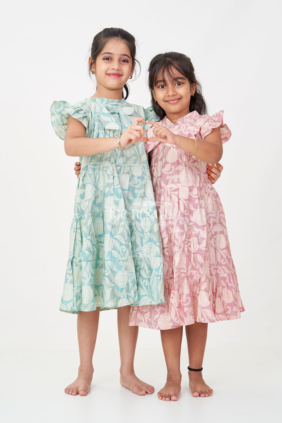Casual Frock for Baby Girls in Modal Silk with Kantha Style Stitch Style Digital Print and Flowy Design