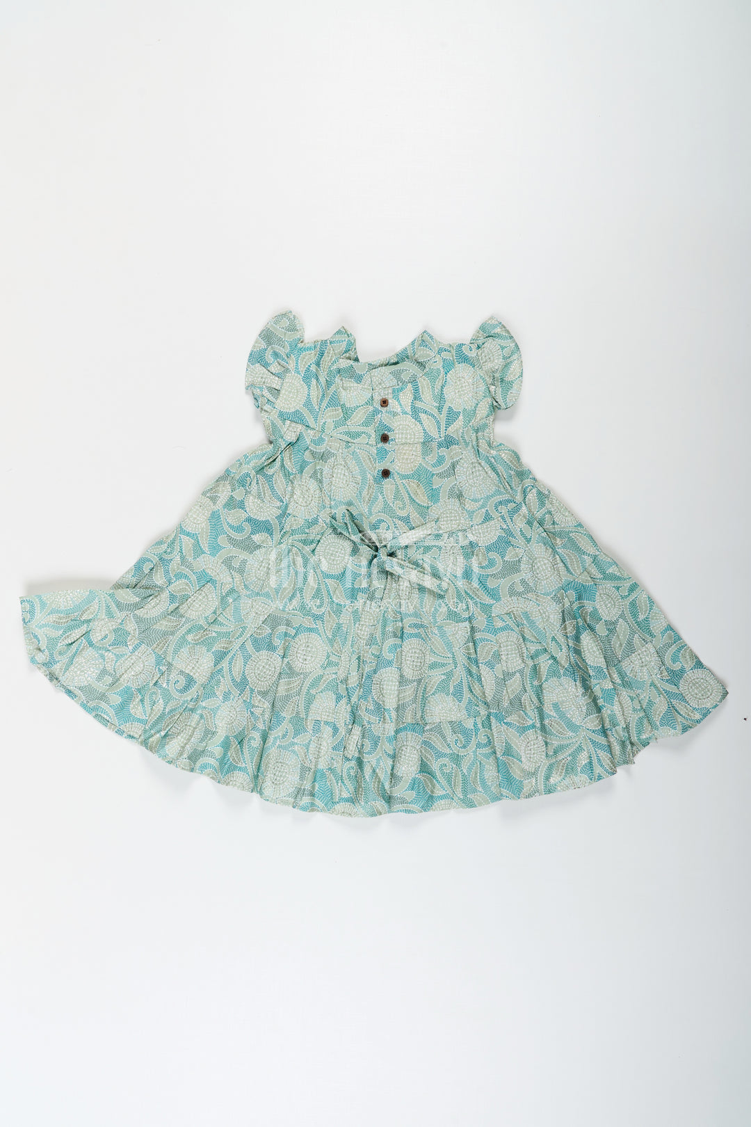Casual Frock for Baby Girls in Modal Silk with Kantha Style Stitch Style Digital Print and Flowy Design