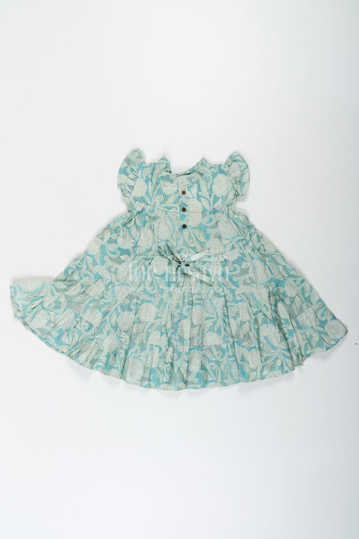 Casual Frock for Baby Girls in Modal Silk with Kantha Style Stitch Style Digital Print and Flowy Design