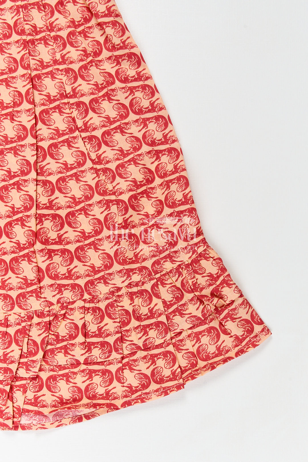 Girls Long Frocks for Birthday Party in Cotton with Animal Digital Print and Ruffle Trim Sleeves