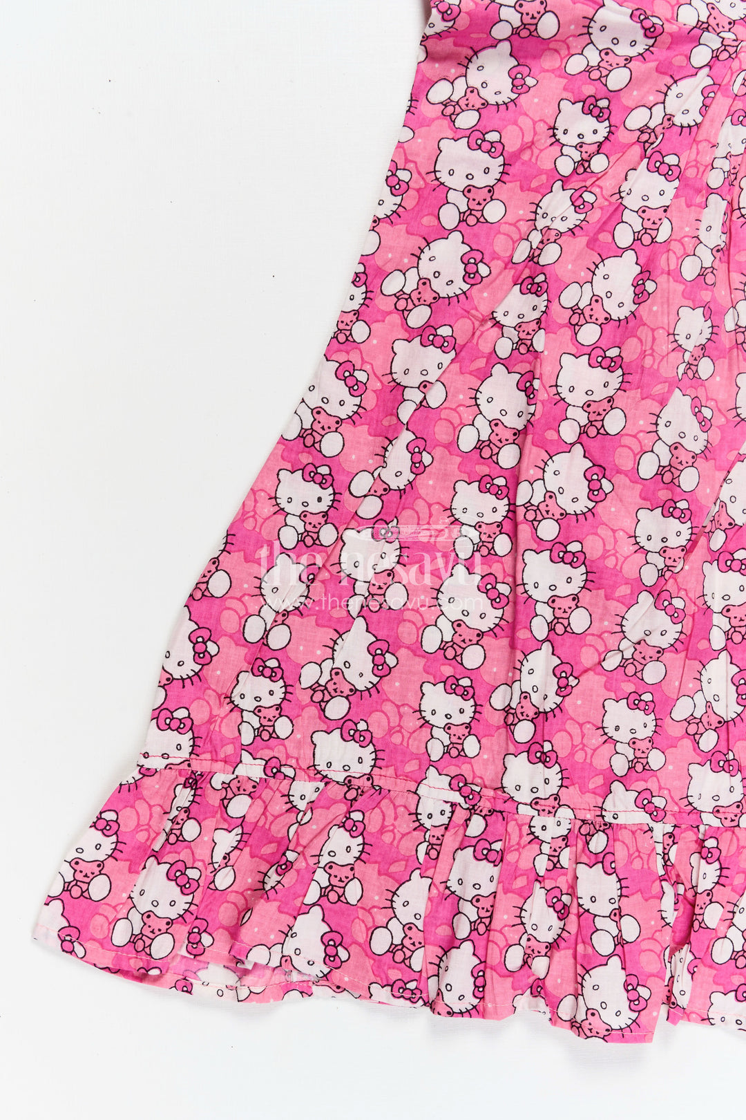 Girls Printed Cotton Frock with Hand Block Floral Design and Playful Ruffles in Cheerful Pink