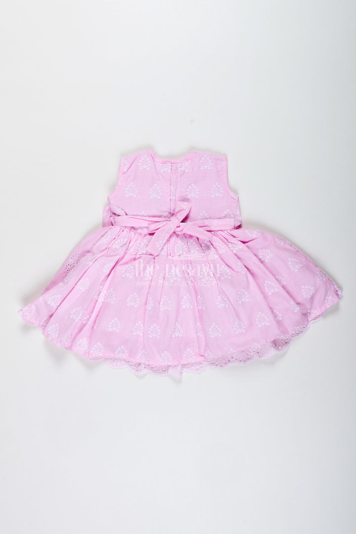 Pink Baby Girl Frock With Thread Embroidery For Special Occasions