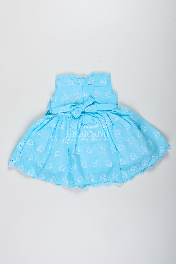 Blue Baby Girl Frock With Embroidery For Birthday And Photoshoots