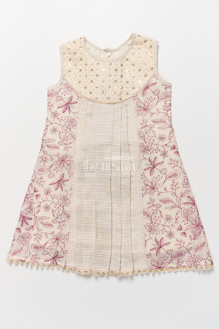 Cotton Frock for Girls with Embroidered Yoke for Casual Outings and Family Get-Togethers