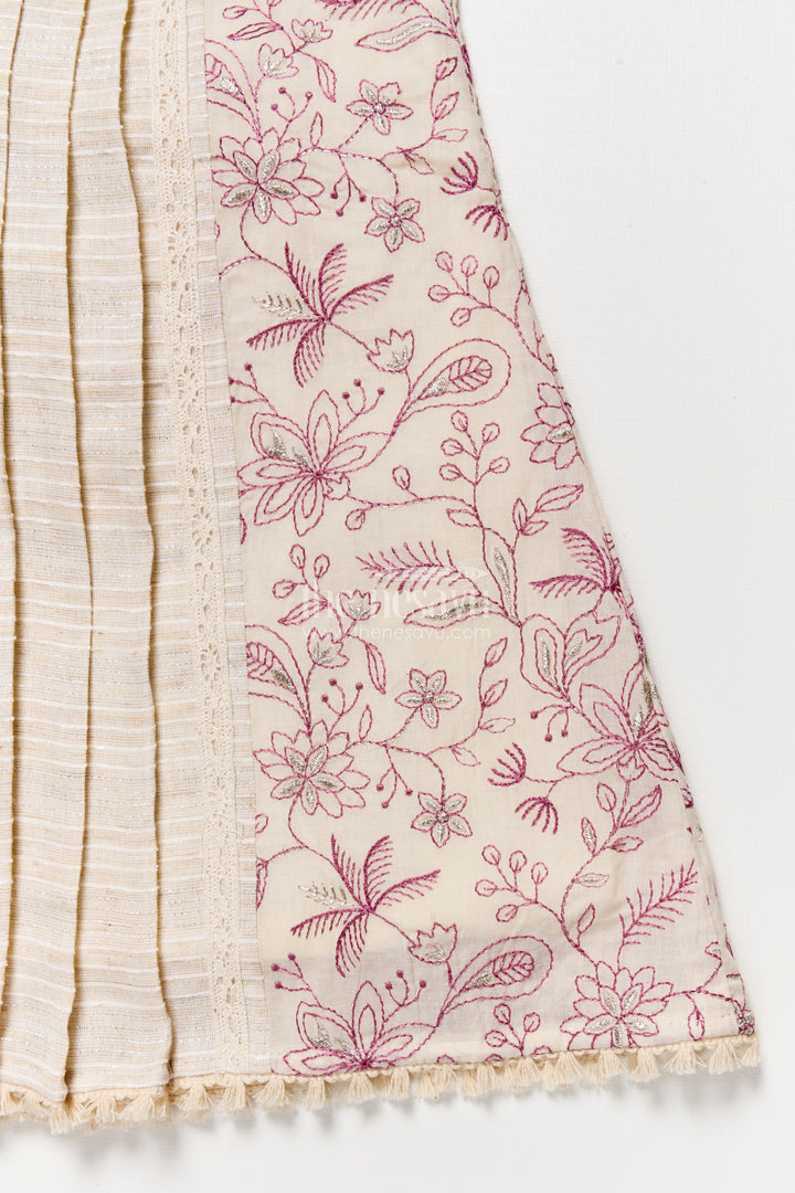 Cotton Frock for Girls with Embroidered Yoke for Casual Outings and Family Get-Togethers