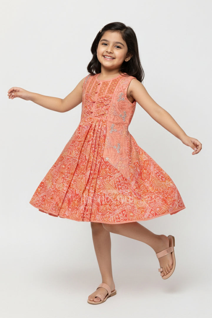 Printed Cotton Frock for Girls for Summer Outings and School Wear