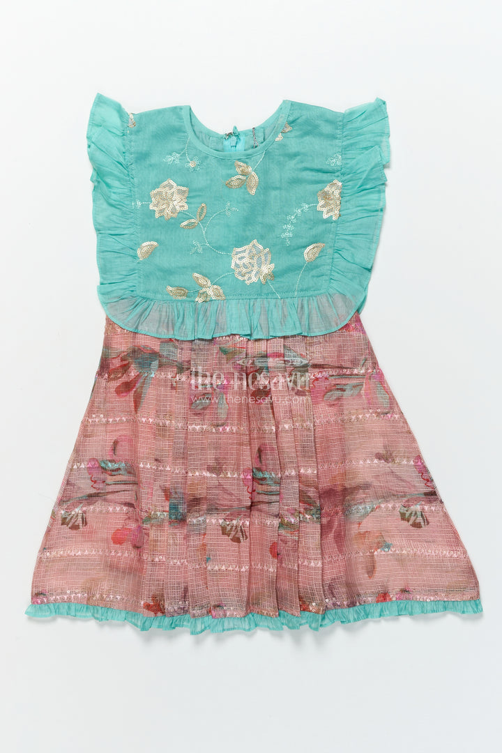 Girls cotton frock with embroidery for festivals and school functions