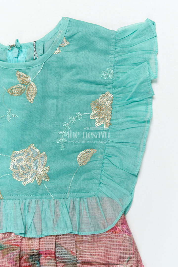Girls cotton frock with embroidery for festivals and school functions
