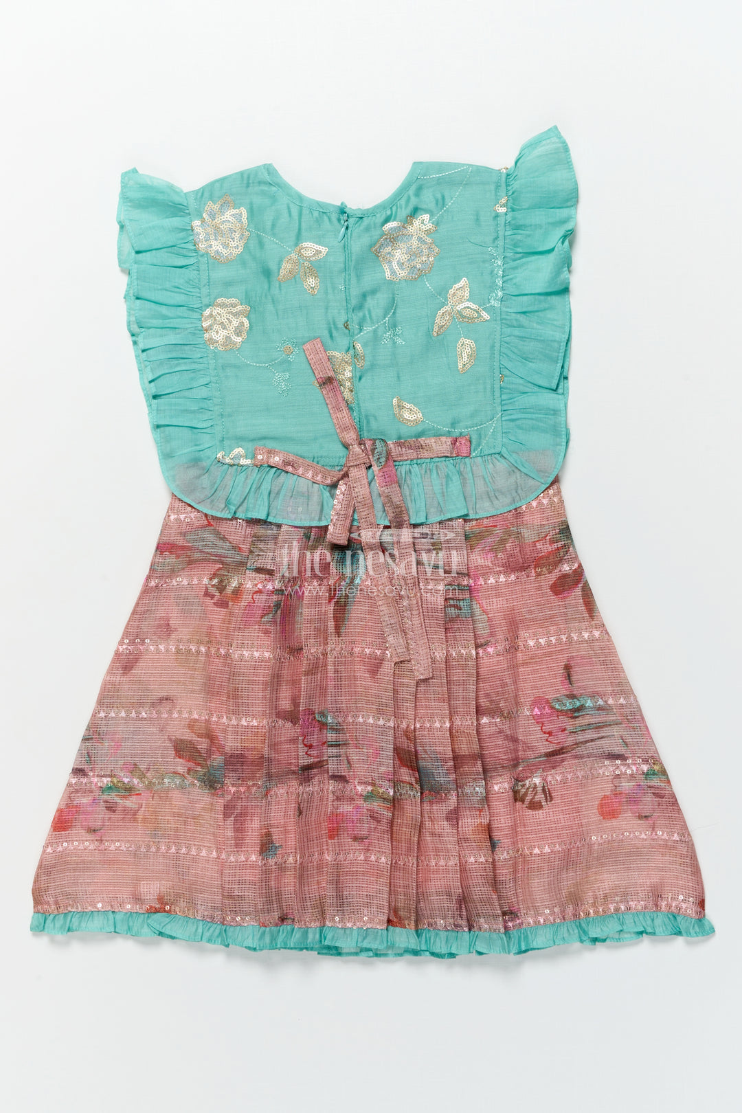 Girls cotton frock with embroidery for festivals and school functions
