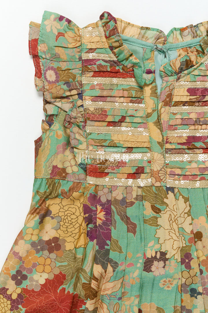 Girls floral cotton frock for playdates and everyday ethnic charm