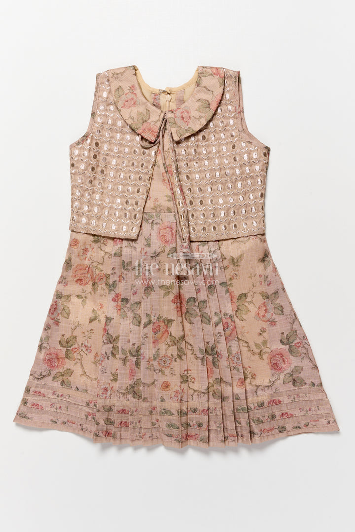 Cotton Frock with Attached Embroidered Coat for Festive-Ready Casual Days