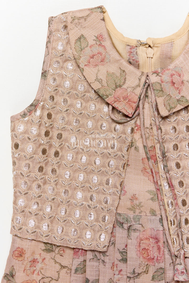 Cotton Frock with Attached Embroidered Coat for Festive-Ready Casual Days