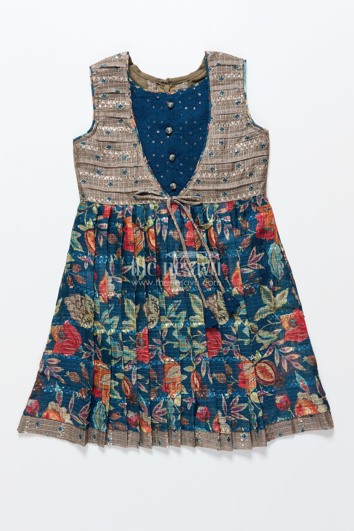 Cotton frock for toddler girls with embroidery for school functions and casual occasions