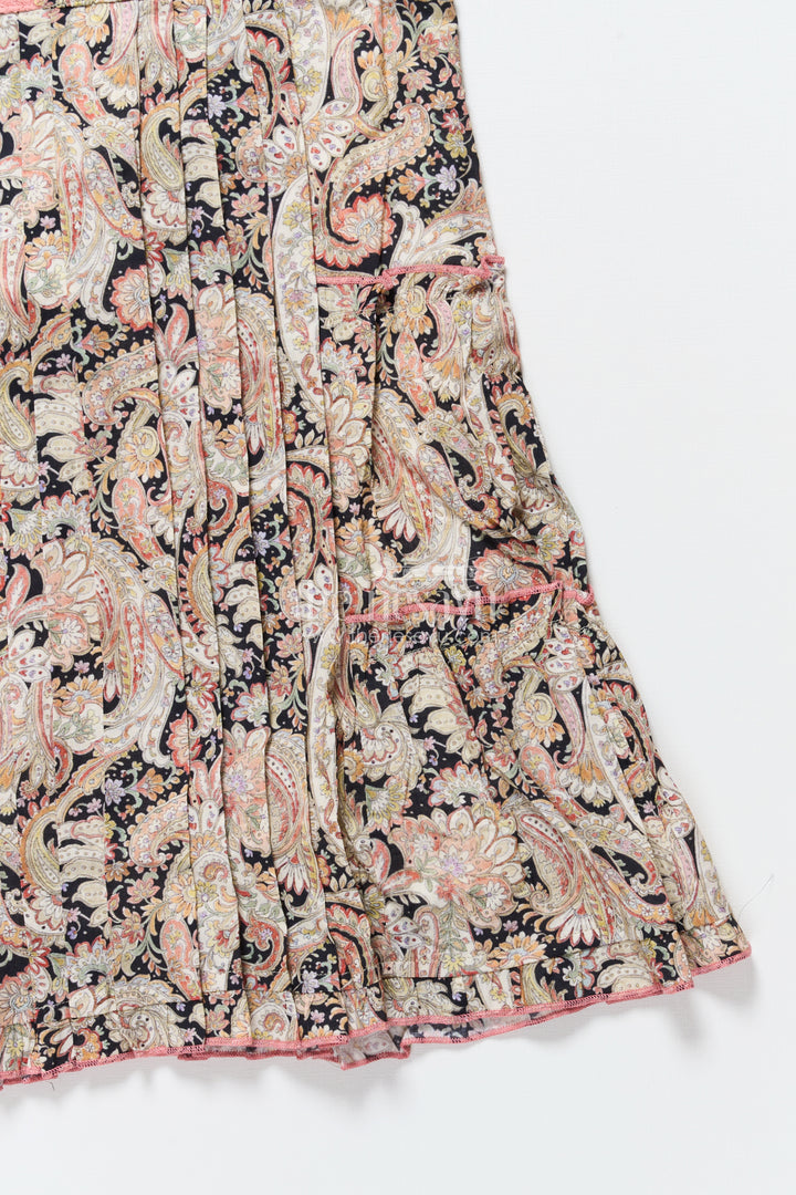 Girls cotton frock with digital print for ethnic school days and casual celebrations