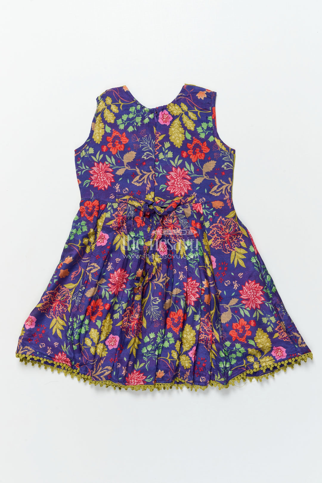 Girls cotton frock with embroidery for festive school functions