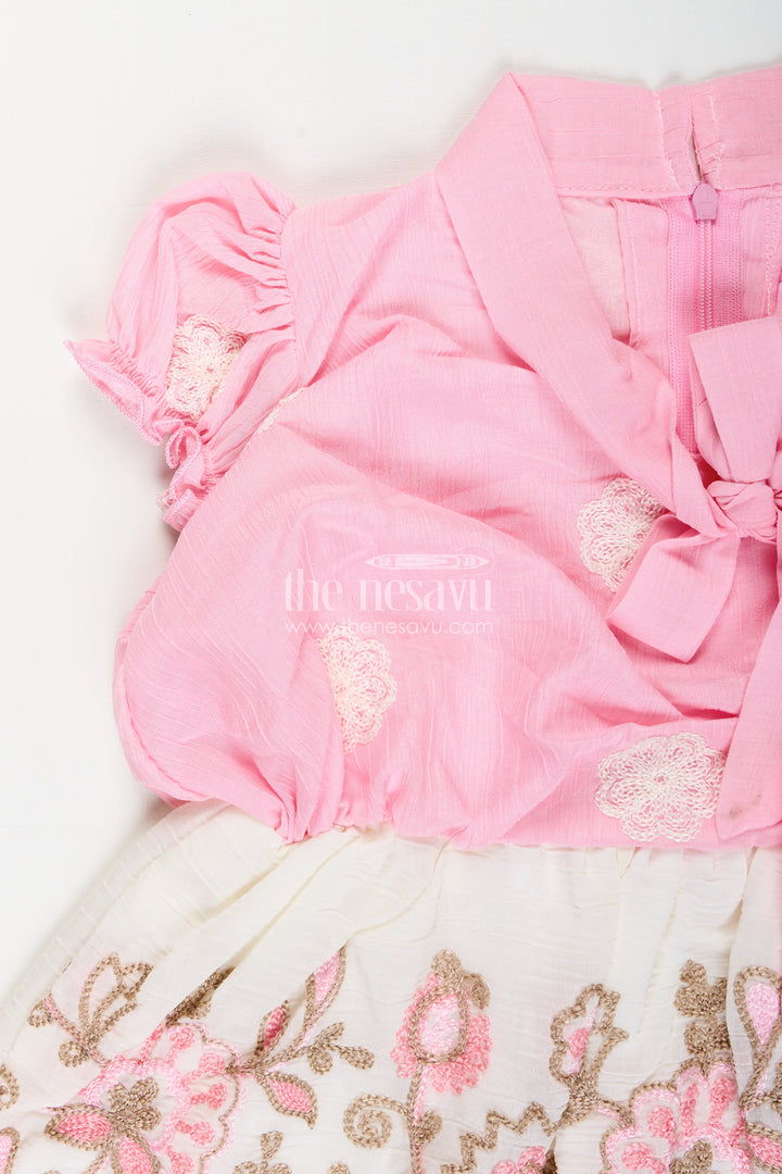 Toddler girl embroidered frock for birthdays and indoor parties