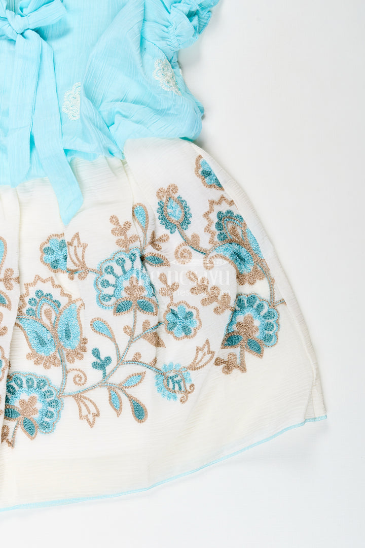 Embroidered frock for toddler girls for birthday and photo day