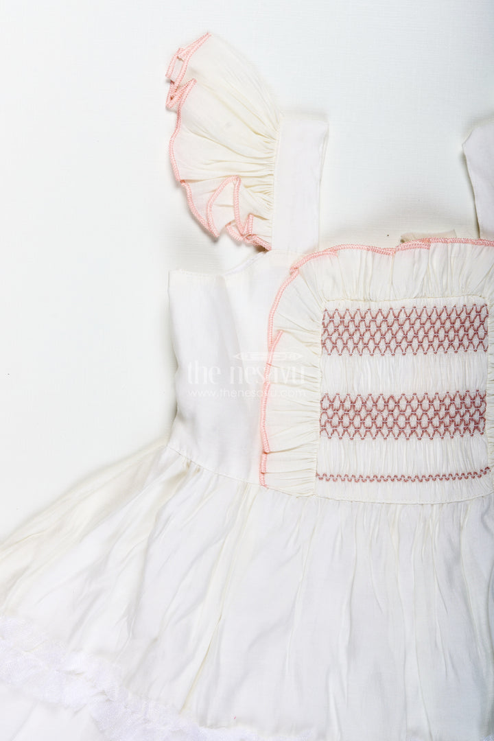 Thread Embroidered Frock For Girls Elegant Occasion Dress