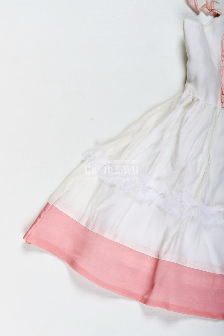Thread Embroidered Frock For Girls Elegant Occasion Dress