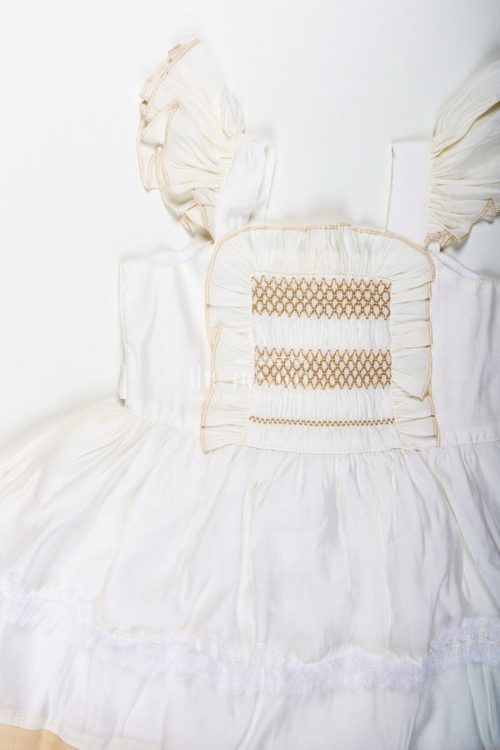 Girls Fancy Frock With Lace Classic Partywear Dress