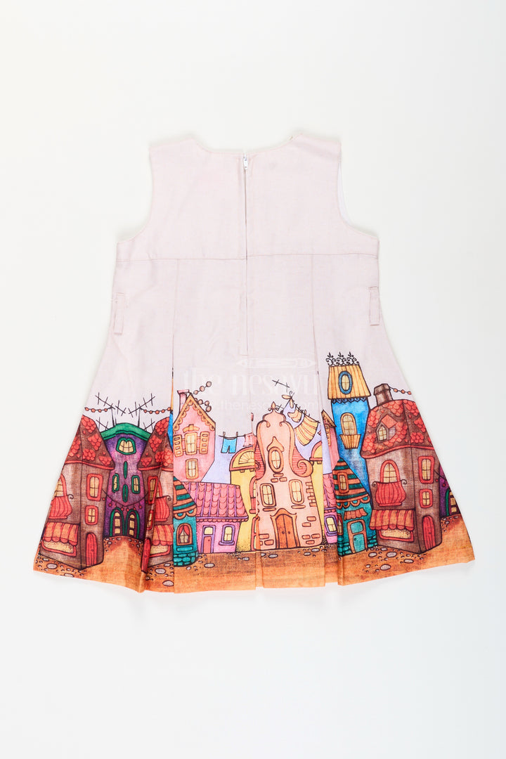 Printed frock with jacket set for toddler girls for festive gatherings