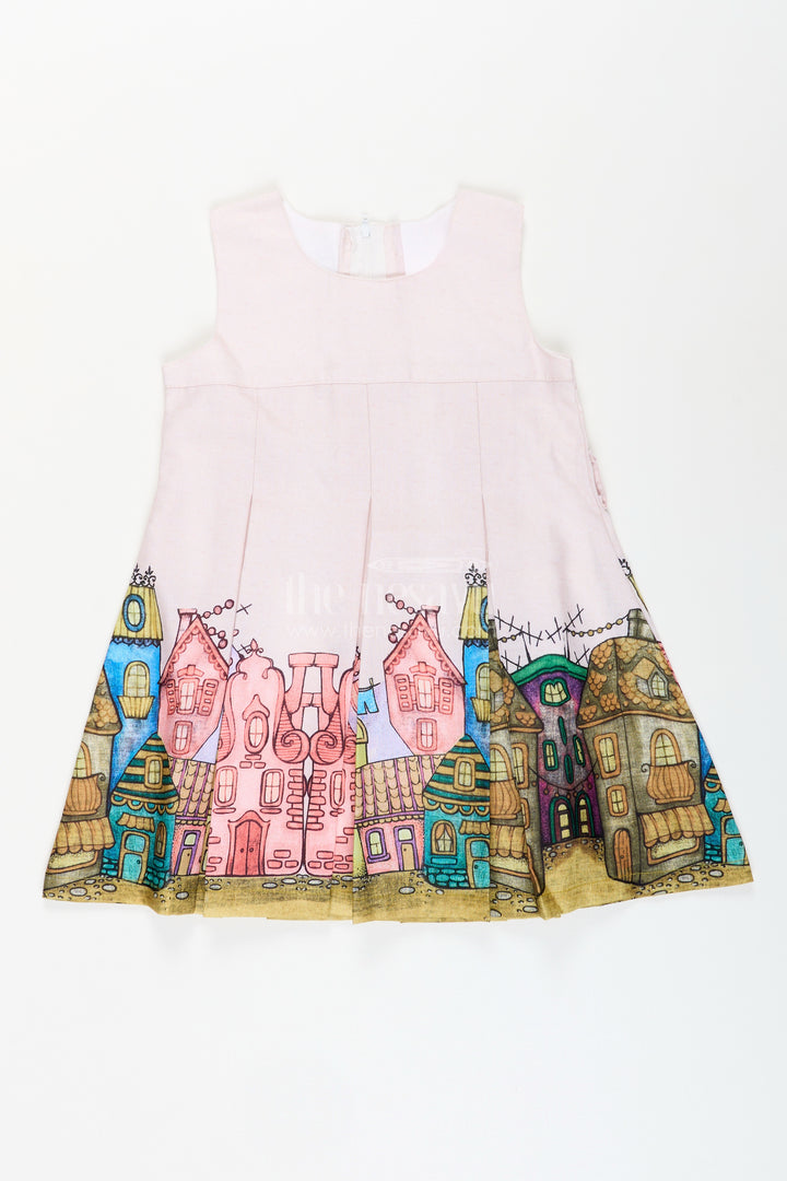 Festive printed frock with matching jacket for toddler girls
