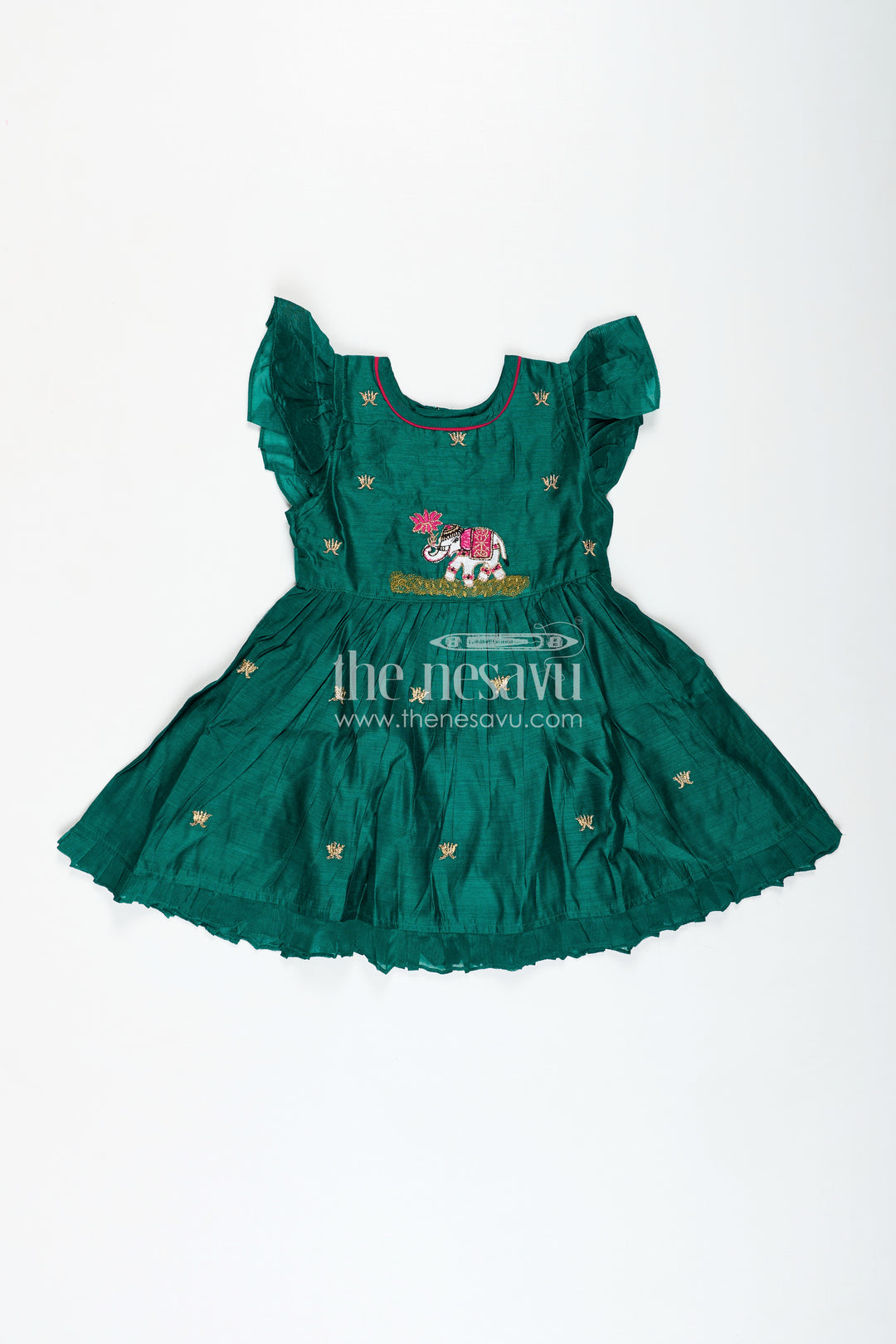 Embroidered Chanderi Frock For Girls Festive Ethnic Wear
