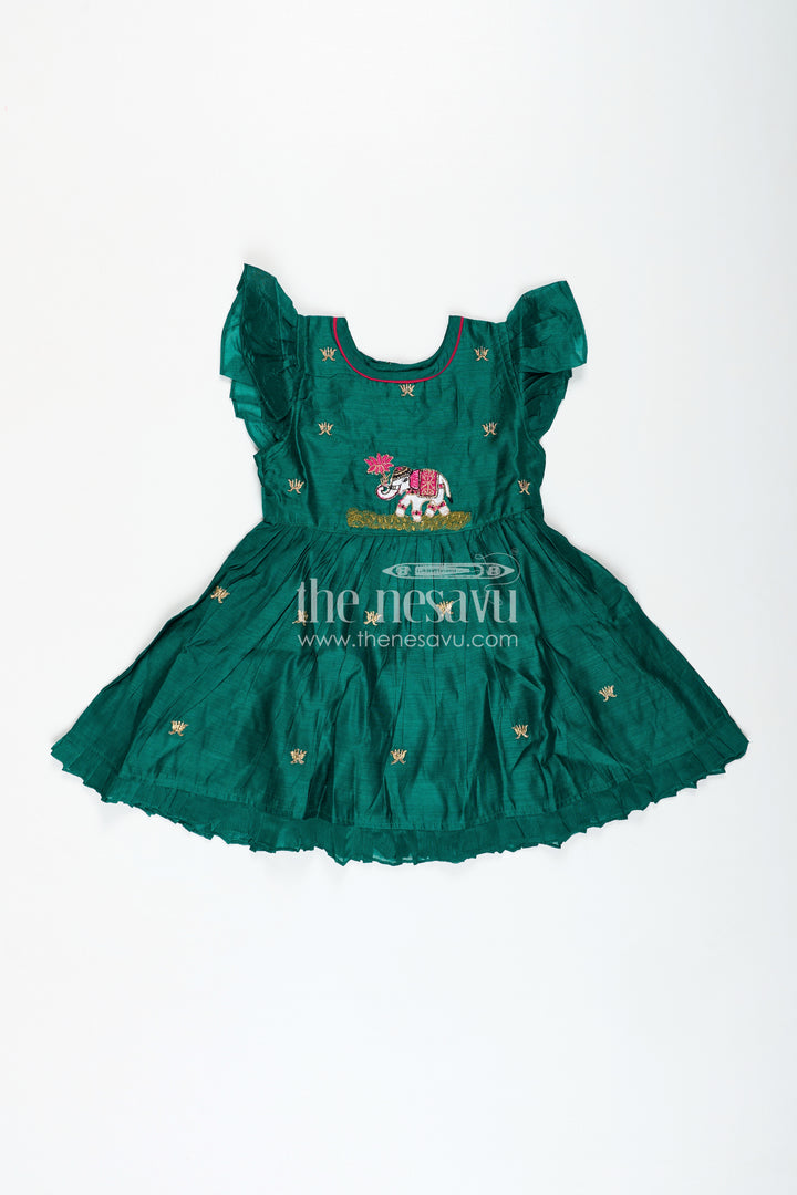 Embroidered Chanderi Frock For Girls Festive Ethnic Wear