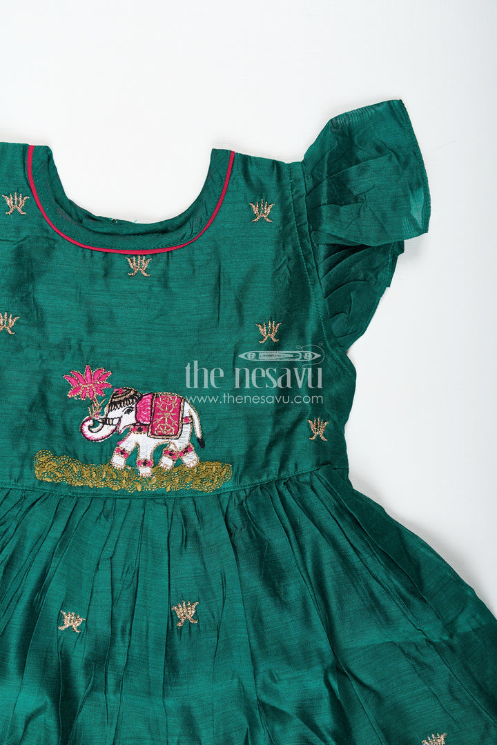 Embroidered Chanderi Frock For Girls Festive Ethnic Wear