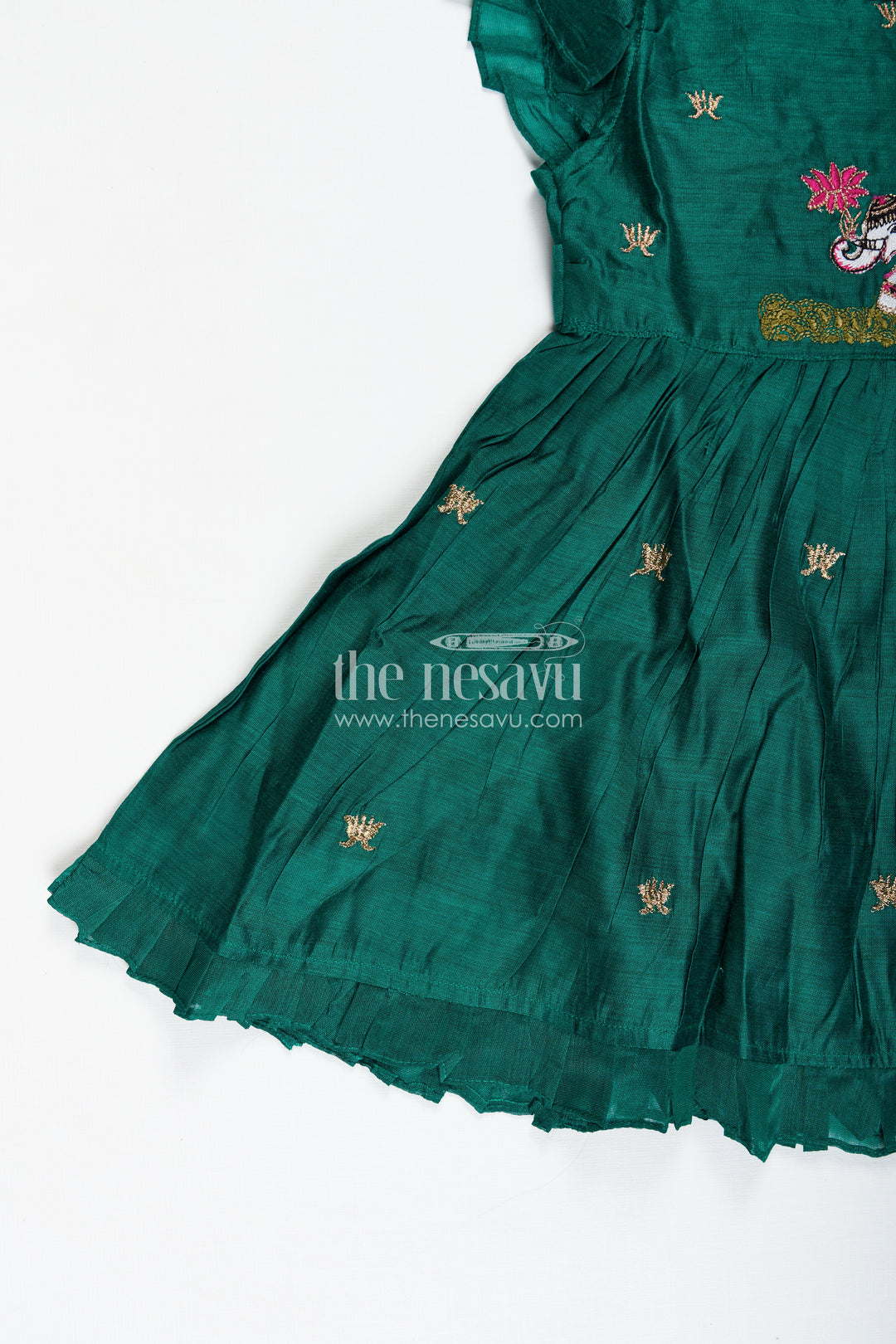 Embroidered Chanderi Frock For Girls Festive Ethnic Wear
