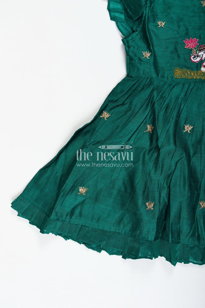 Embroidered Chanderi Frock For Girls Festive Ethnic Wear