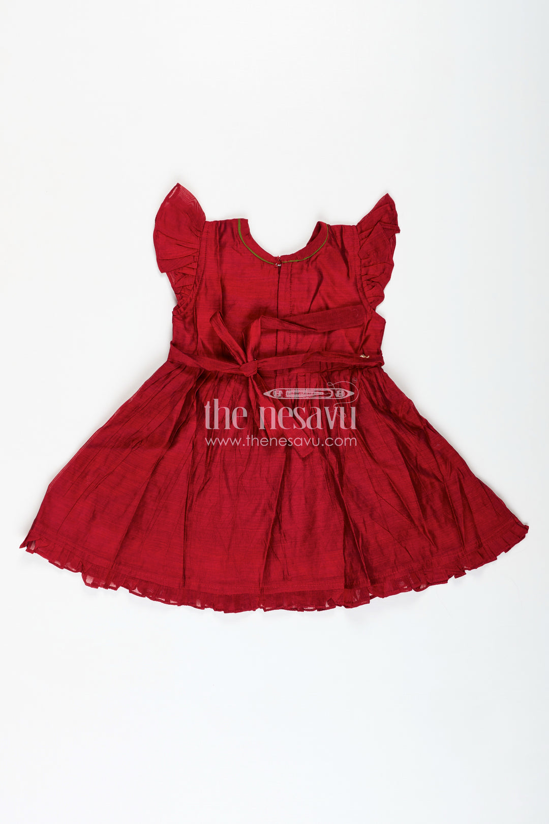 Girls Chanderi Frock With Thread Work Traditional Outfit