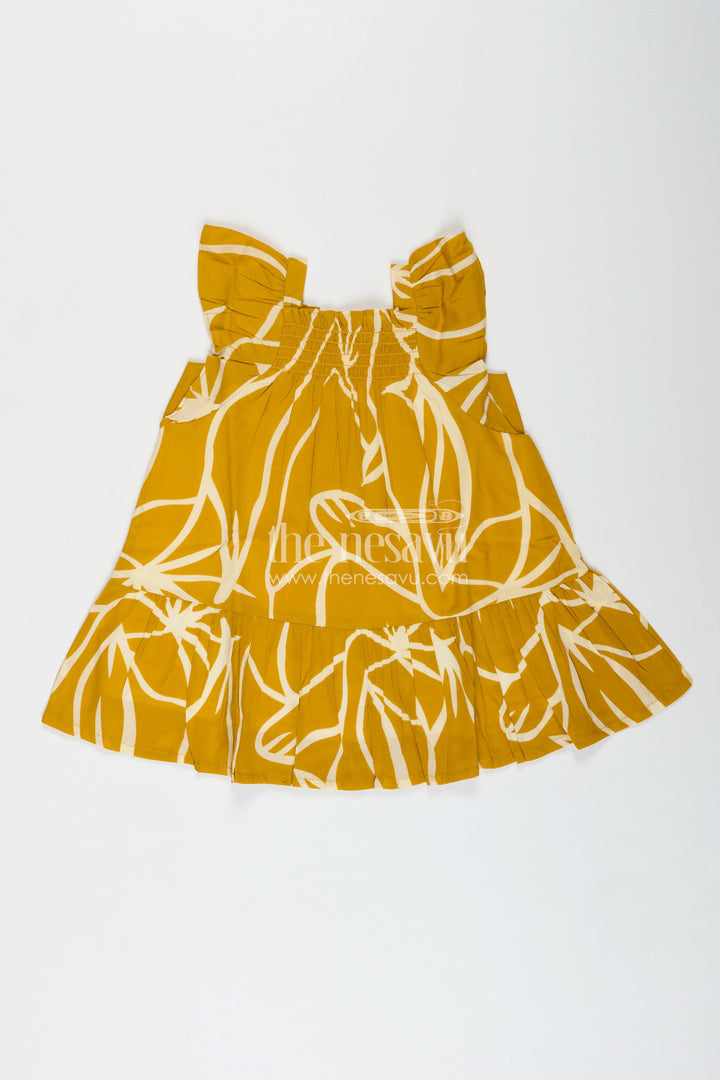 Cotton Frock With Knot Straps For Baby Girls