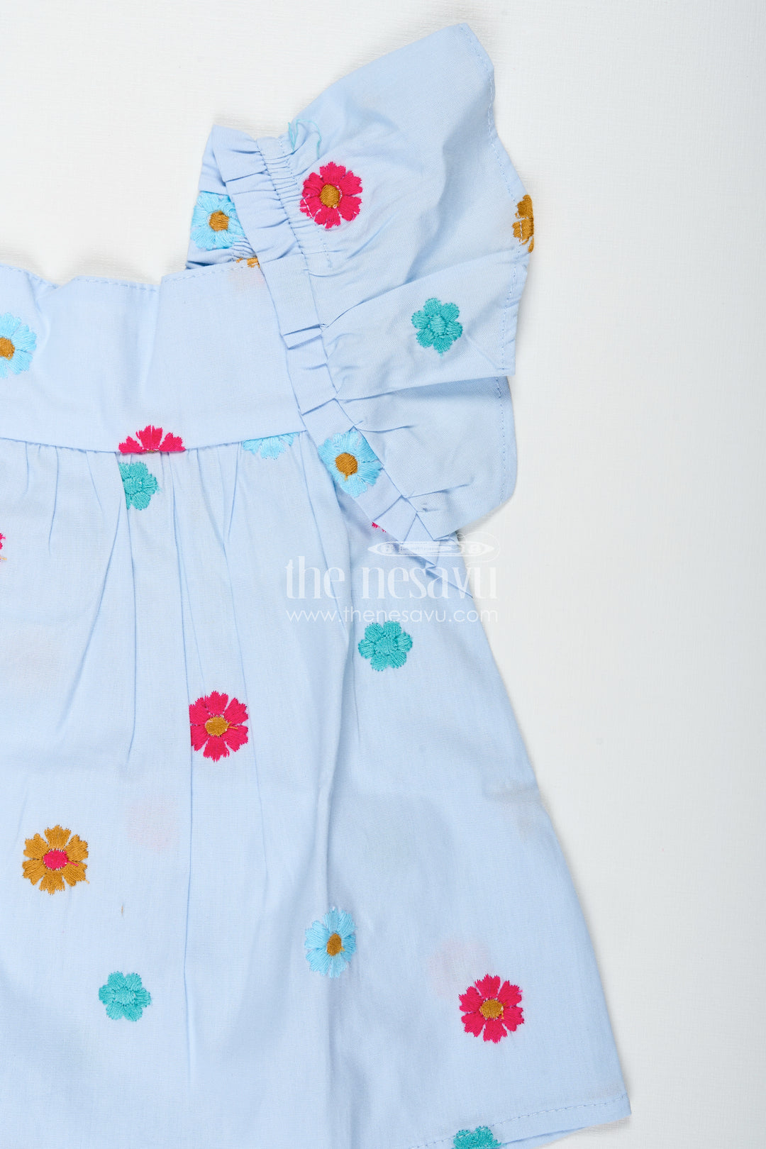 Top And Shorts Set For Baby Girls With PomPom Detail