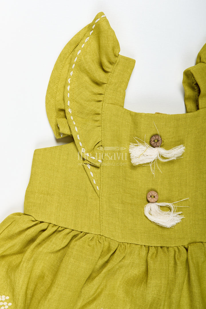 Casual Frock For Toddler Girls With Animal Embroidery