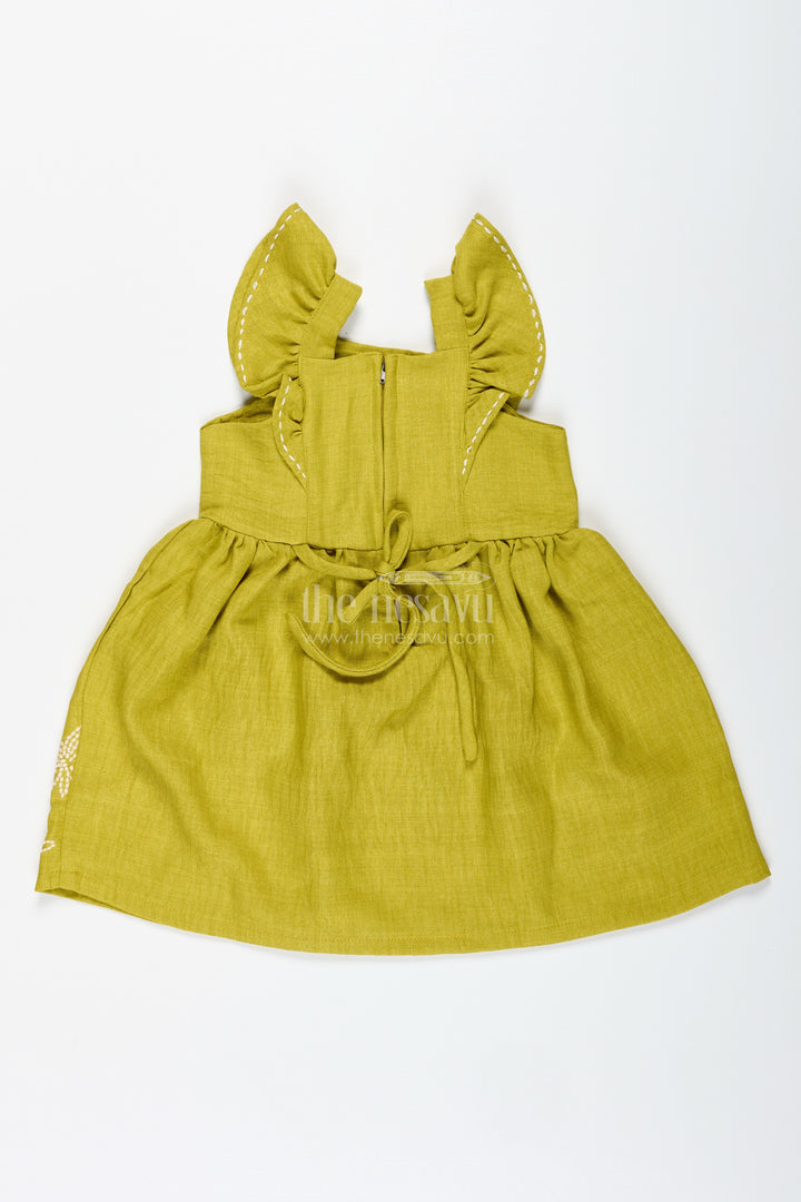 Casual Frock For Toddler Girls With Animal Embroidery
