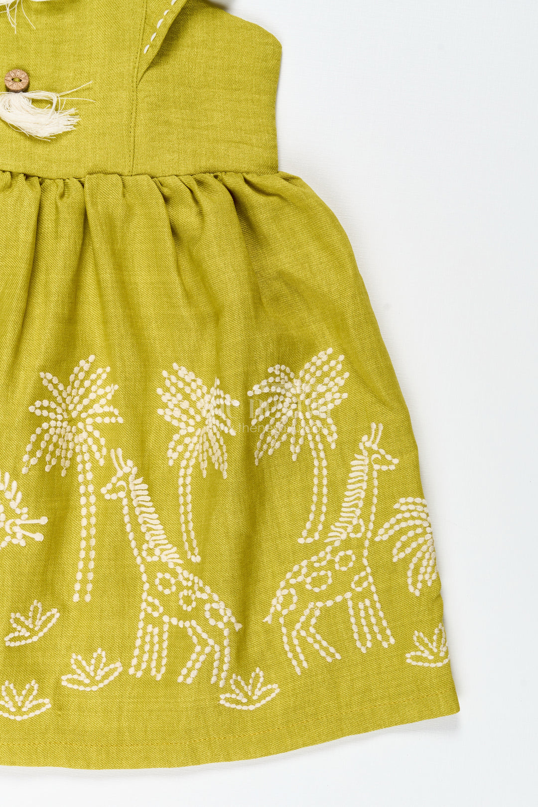 Casual Frock For Toddler Girls With Animal Embroidery