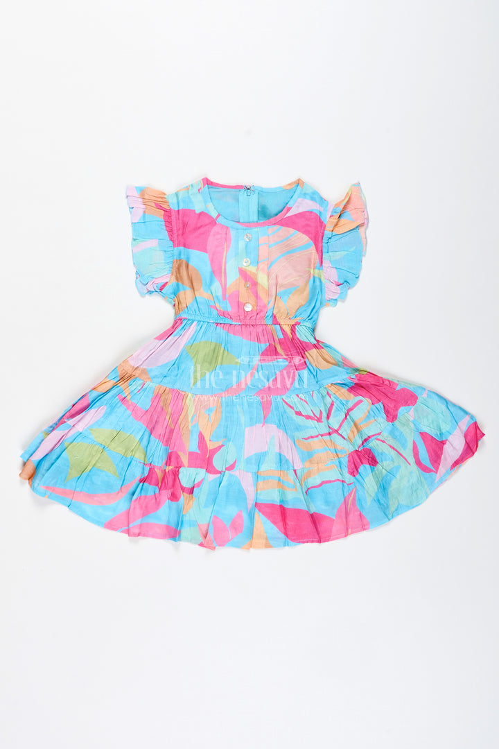 Baby Girl Casual Frock With Traditional Flair In Colorful Cotton And Layered Pleats For Comfortable Style