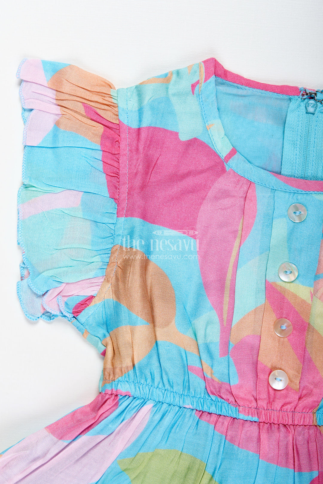 Baby Girl Casual Frock With Traditional Flair In Colorful Cotton And Layered Pleats For Comfortable Style