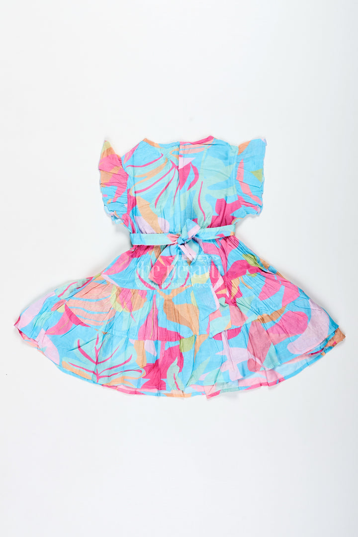 Baby Girl Casual Frock With Traditional Flair In Colorful Cotton And Layered Pleats For Comfortable Style