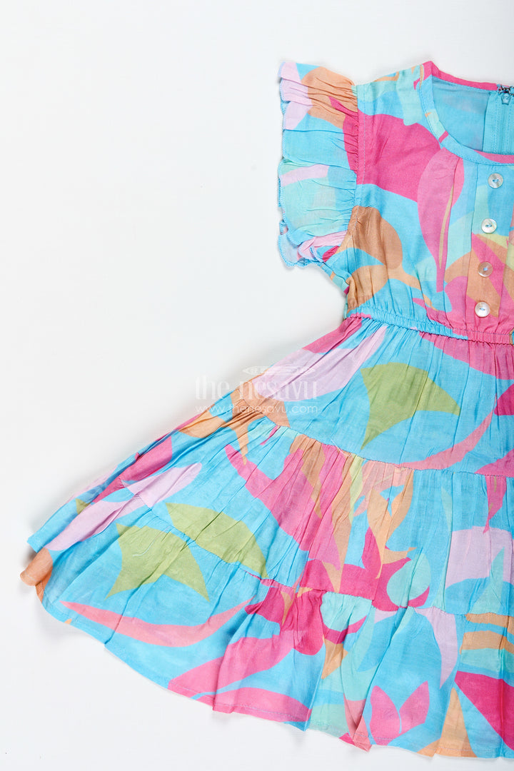 Baby Girl Casual Frock With Traditional Flair In Colorful Cotton And Layered Pleats For Comfortable Style