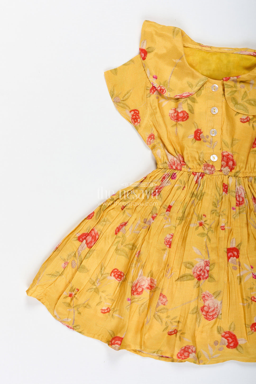 Floral Frock With Peter Pan Collar For Baby Girls