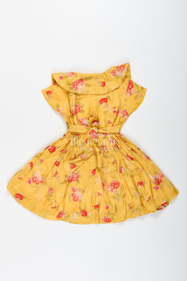 Floral Frock With Peter Pan Collar For Baby Girls