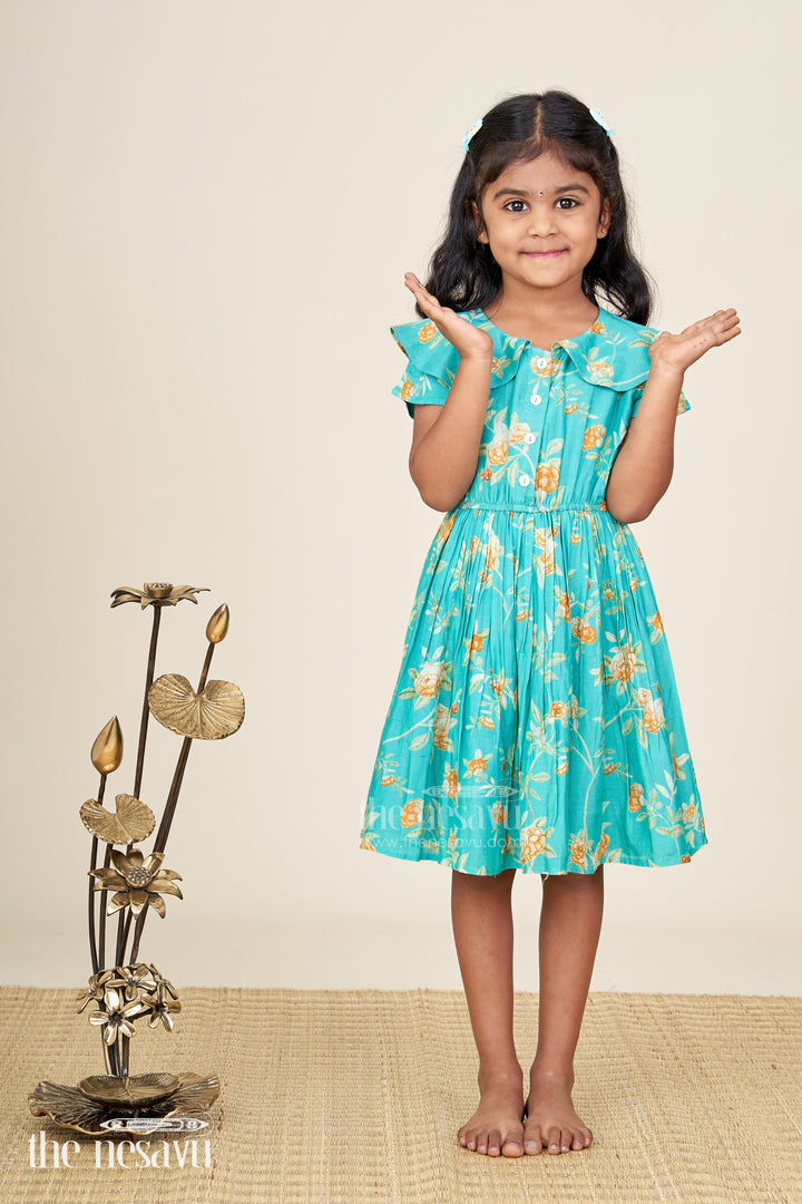 Ethnic Floral Print Dress For Toddler Girls
